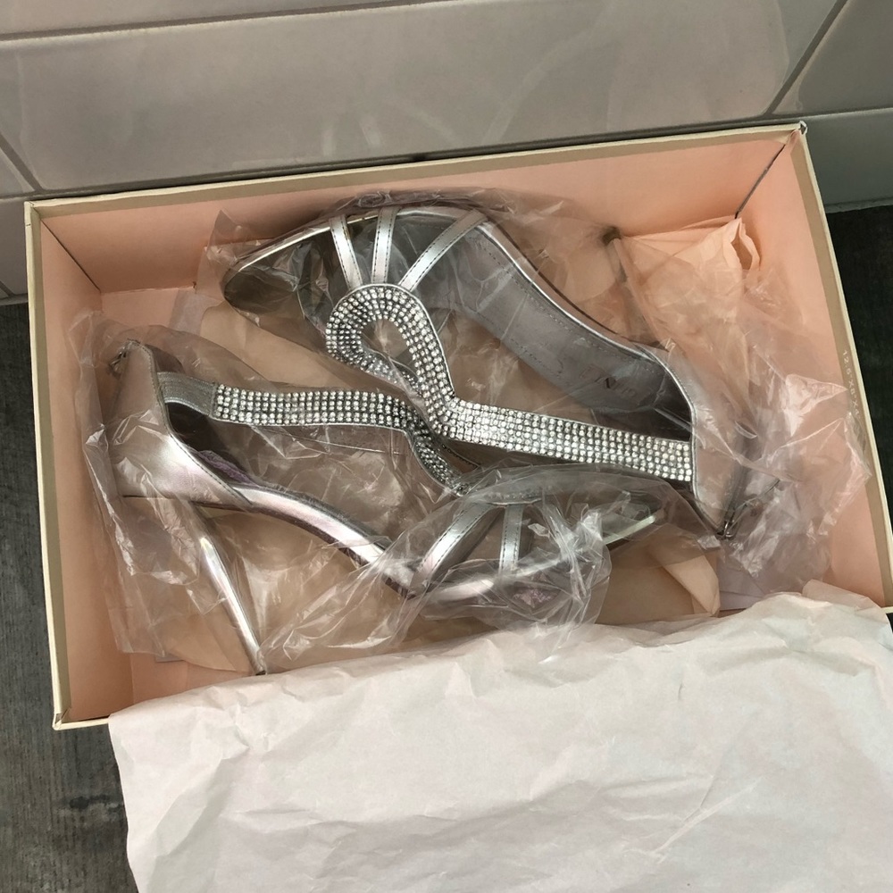Silver high heels